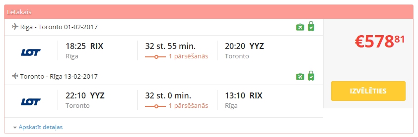 Aviobiļetes uz Toronto